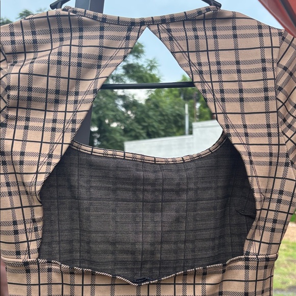 Plaid Short Sleeve Dress - Picture 2 of 2